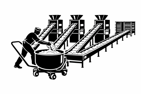 Verteilbänder für Teige